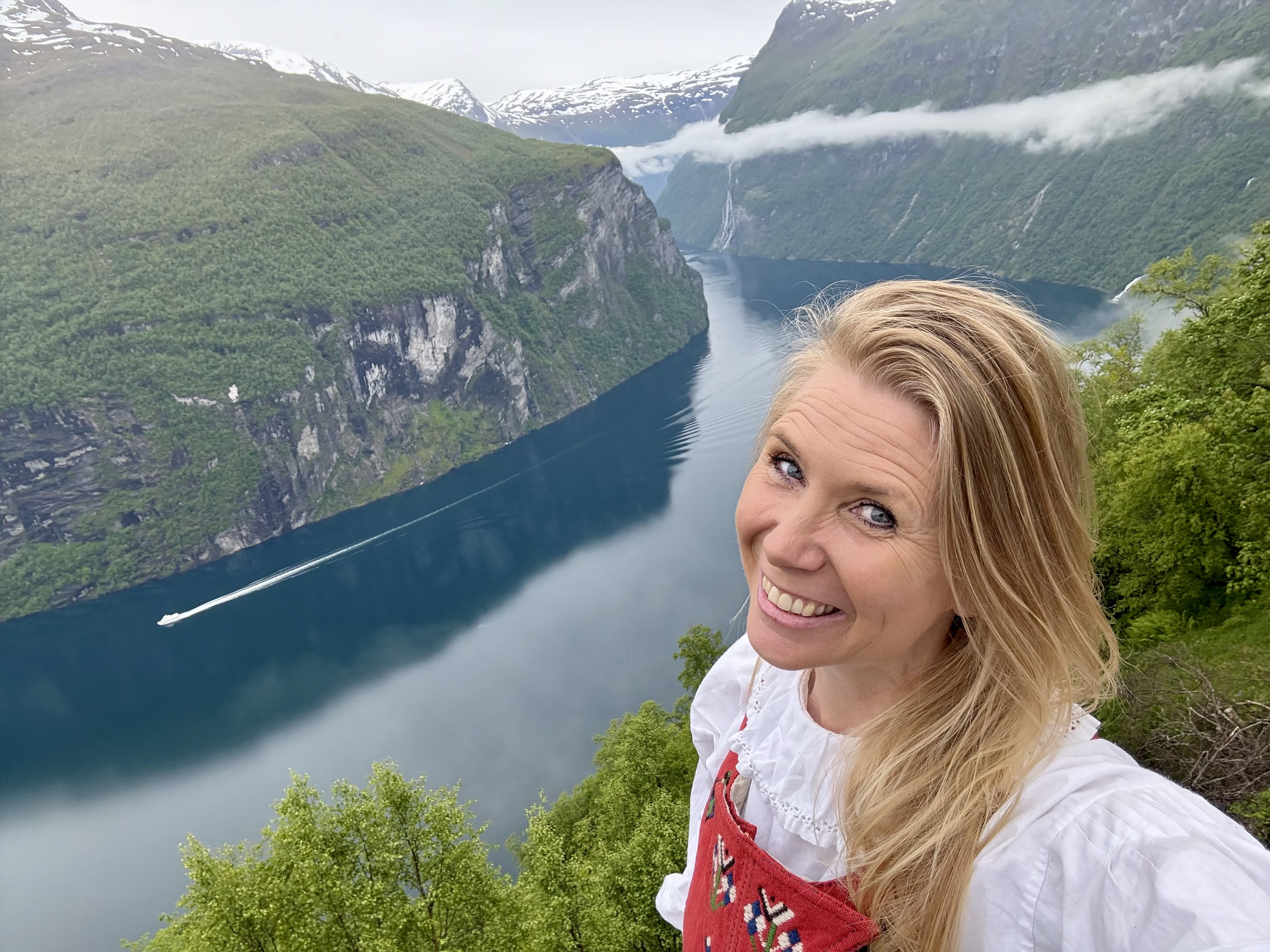 Margot with a fjord view